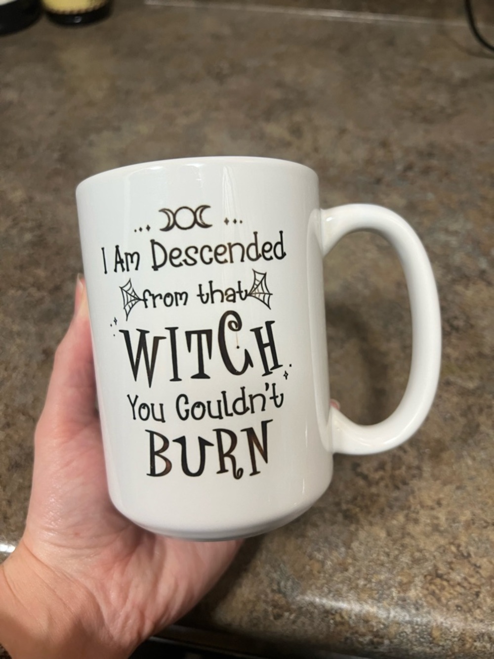 White Ceramic Coffee Mug with Witchy Empowerment Quote